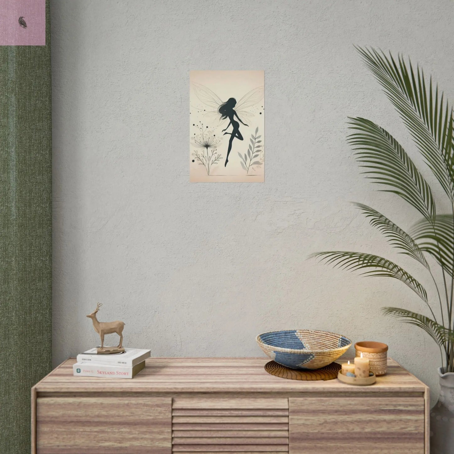 Elegant Fairy Silhouette Rolled Poster - Enchanting Wall Art for Home Decor - The flirty crow