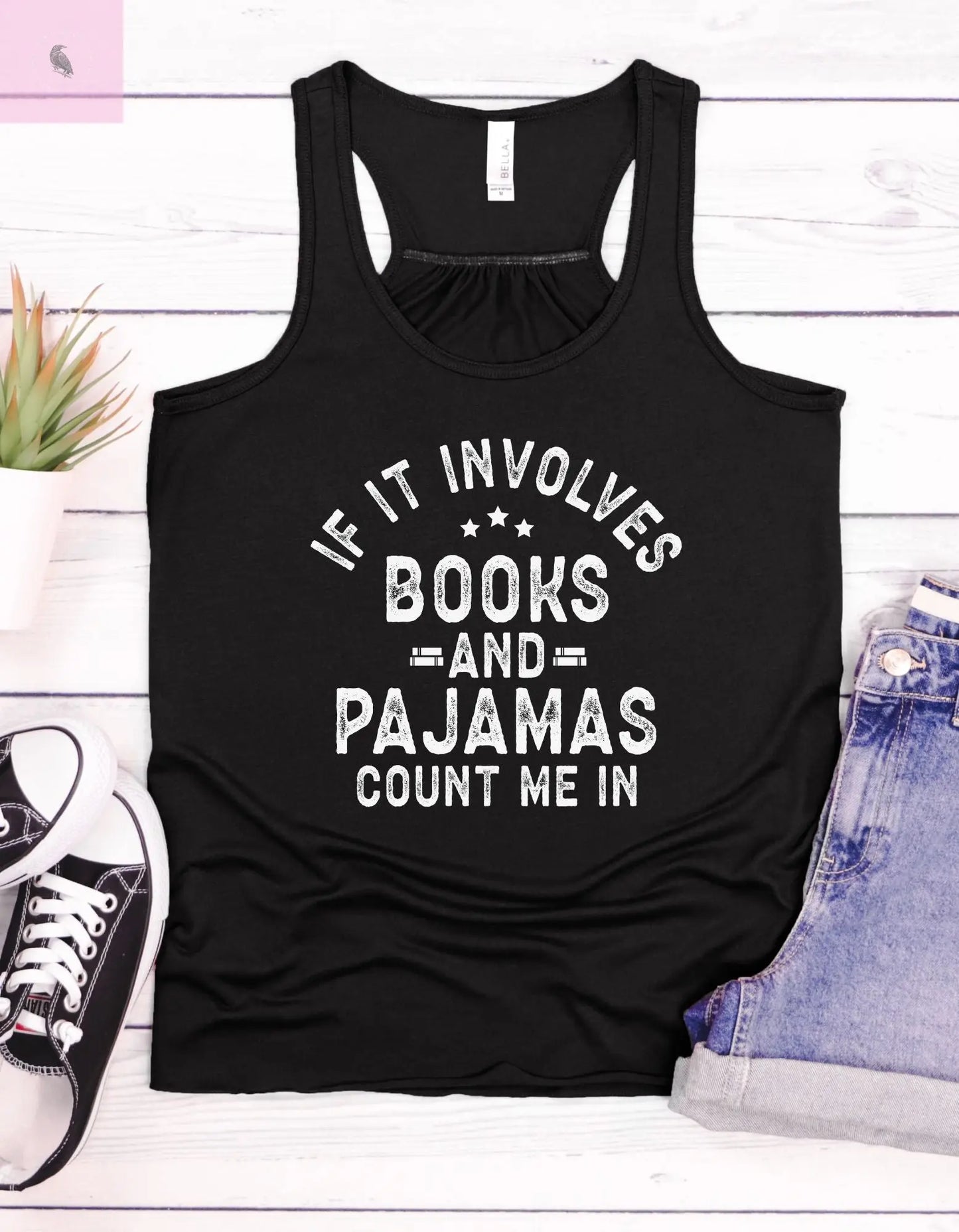 Book Lover Racerback Tank the flirty crow