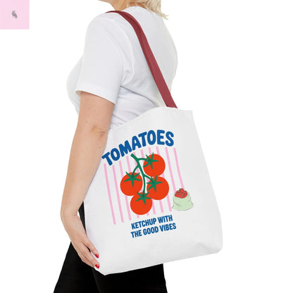 Tomato Vibes Tote Bag, Grocery tote,  Beach bag, travel tote,gift for gardener, veggie lover, Fun Gift for Foodies, Garden Lovers The flirty crow