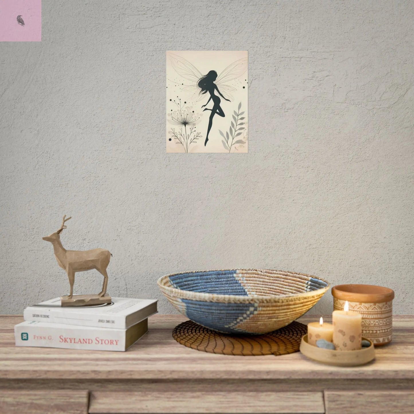Elegant Fairy Silhouette Rolled Poster - Enchanting Wall Art for Home Decor The flirty crow