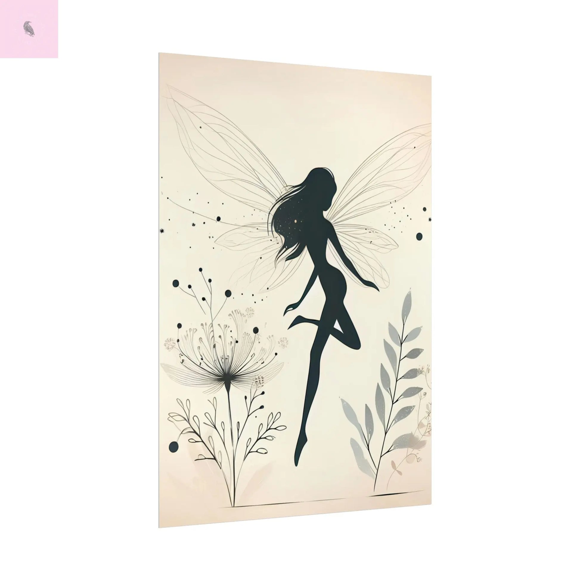Elegant Fairy Silhouette Rolled Poster - Enchanting Wall Art for Home Decor - The flirty crow