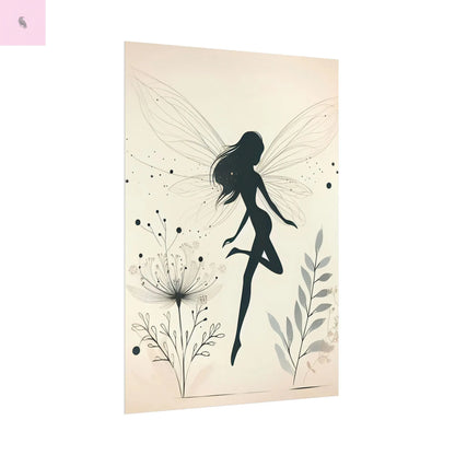 Elegant Fairy Silhouette Rolled Poster - Enchanting Wall Art for Home Decor - The flirty crow