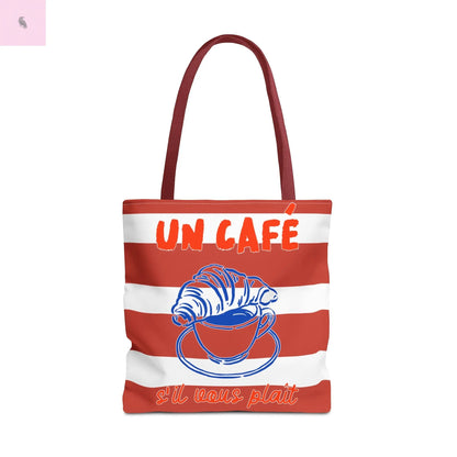 Café Tote Bag,  Coffee Lover's bag, Croissant lover, Gift for her, Grocery tote, farmers market , Traveler gift, Artisan Design The flirty crow