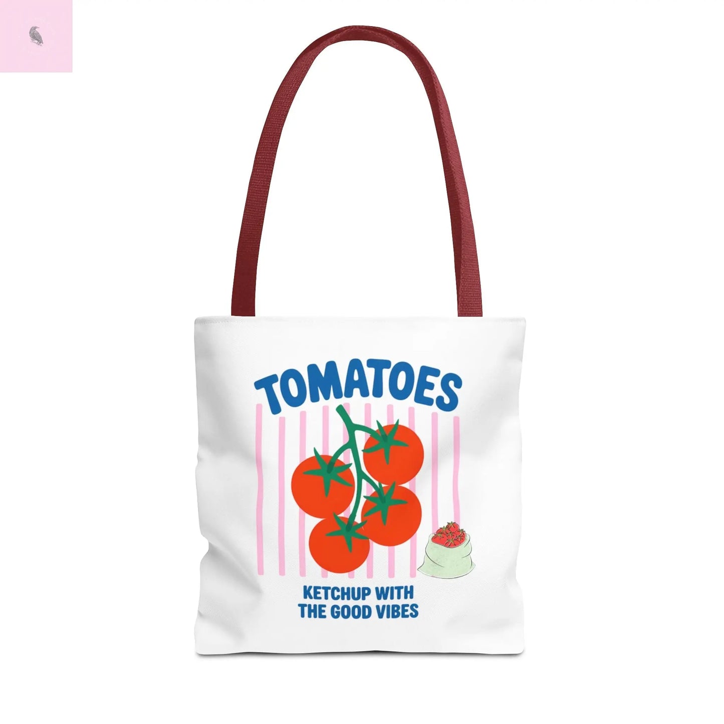 Tomato Vibes Tote Bag, Grocery tote,  Beach bag, travel tote,gift for gardener, veggie lover, Fun Gift for Foodies, Garden Lovers The flirty crow