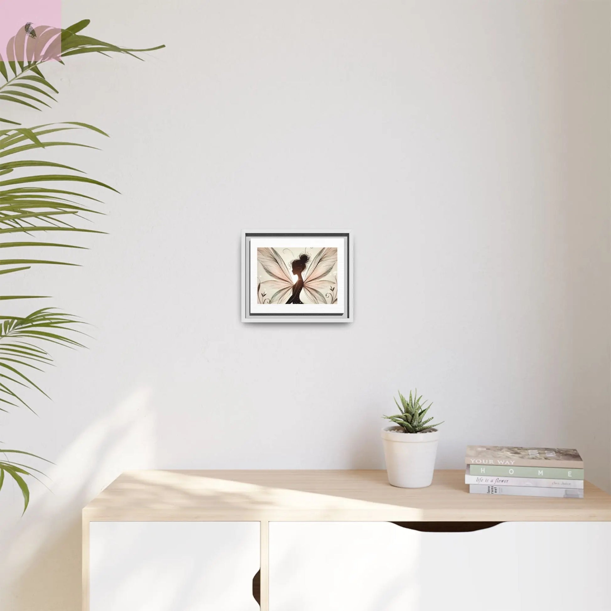 Framed Canvas Fairy wall art - The flirty crow