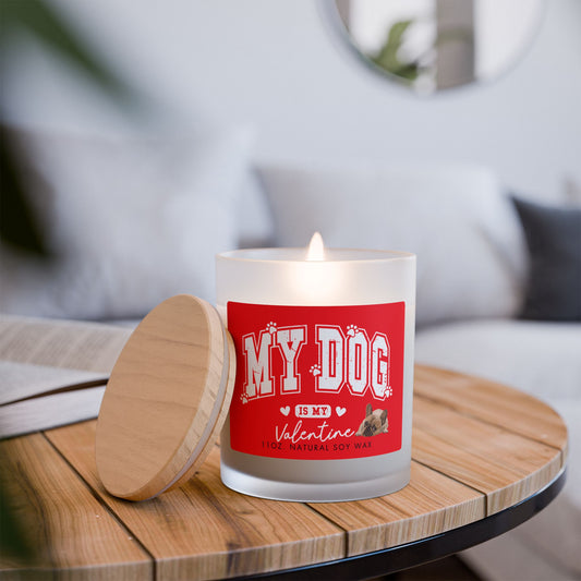 dog lovers Valentines Day candle