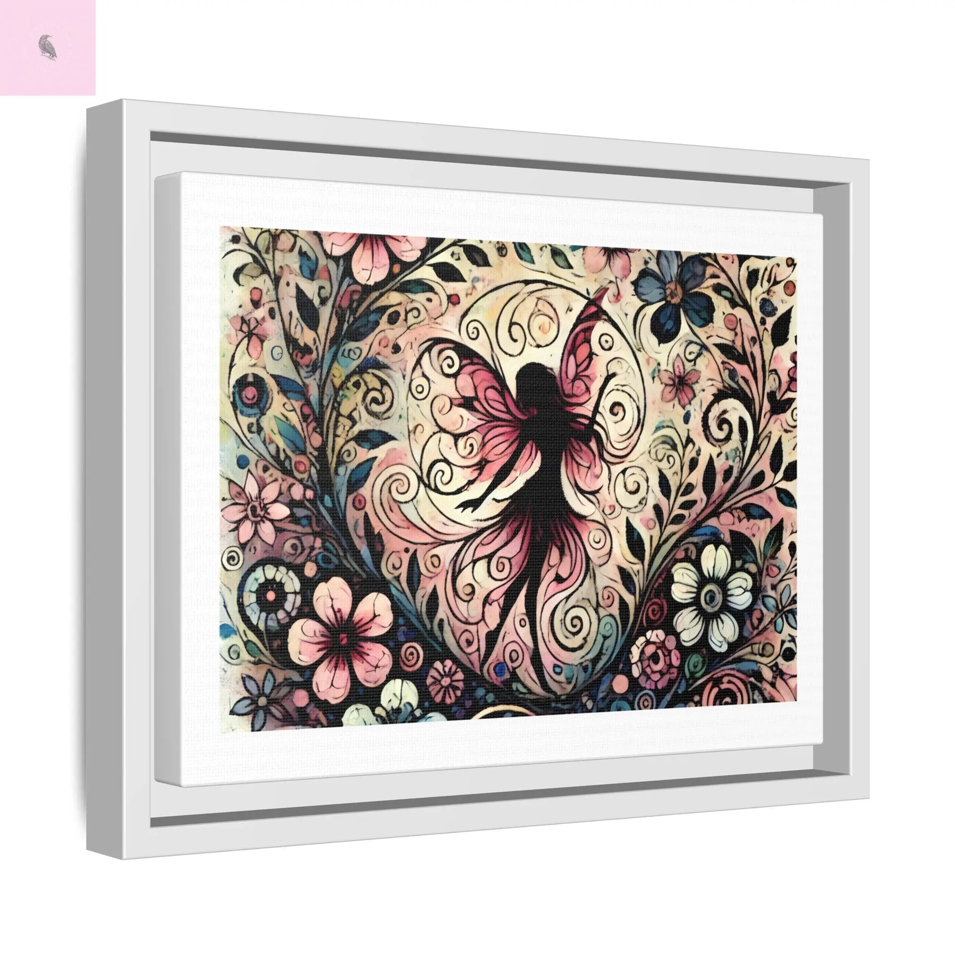 Framed Canvas Fairy art - The flirty crow
