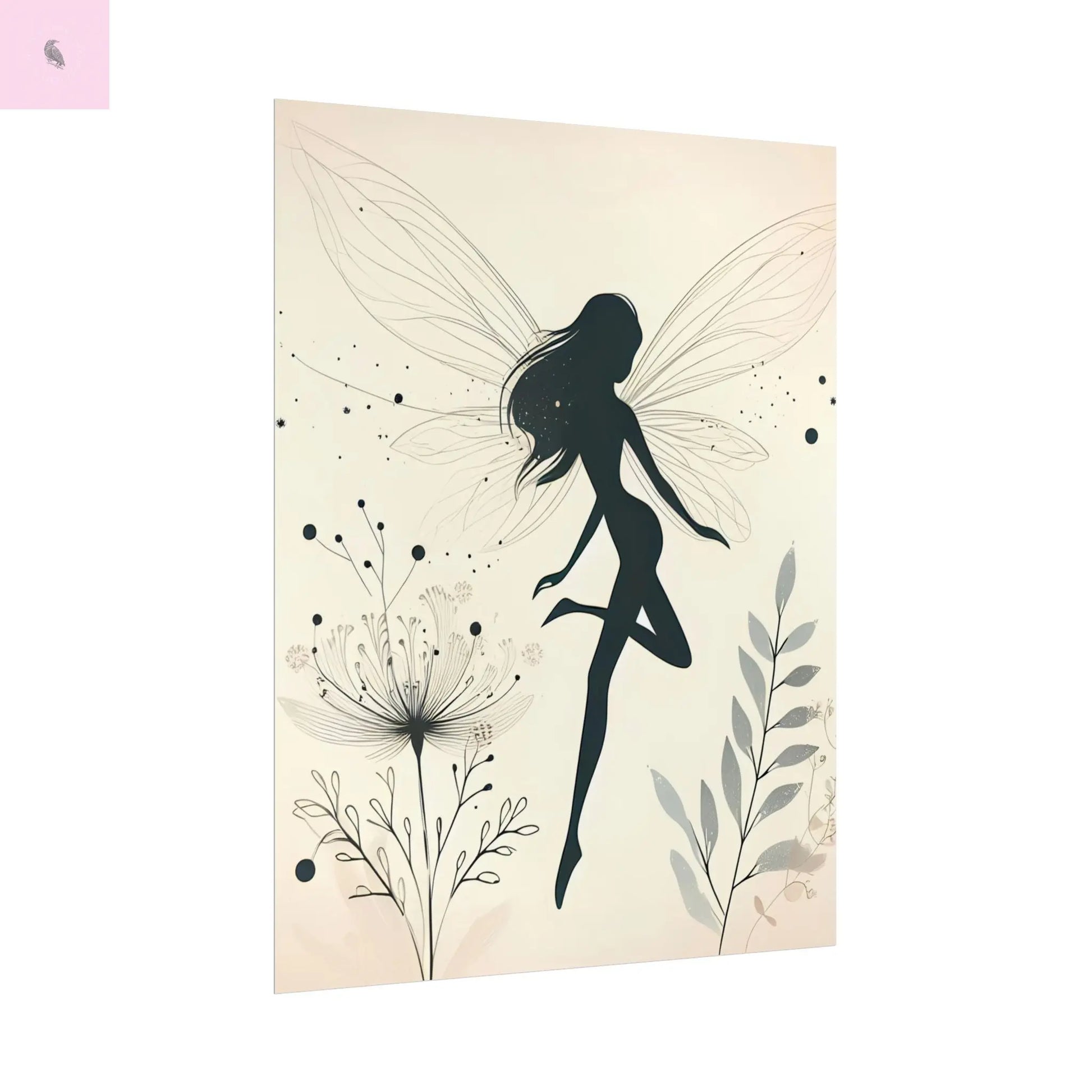 Elegant Fairy Silhouette Rolled Poster - Enchanting Wall Art for Home Decor - The flirty crow