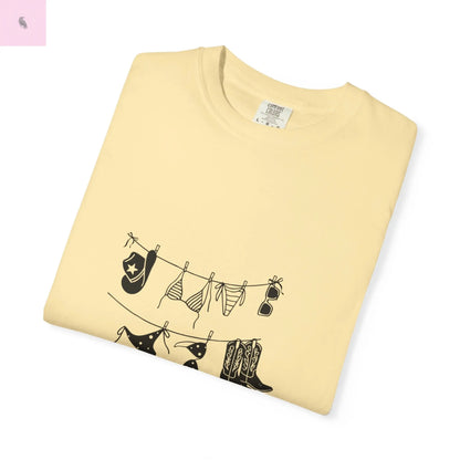 Cowgirl Summer Unisex Tee, Comfort Colors Beach Top, cowgirl style,Gift for Her, Vacation vibes, beach lover tee The flirty crow