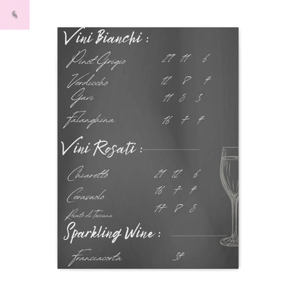 Chalkboard Wine Menu, Italian wine Canvas Art,  Bar Decor, Wine List Wall Art,  Kitchen Decor, Wine Lover Gift, Italian wine lover Printify