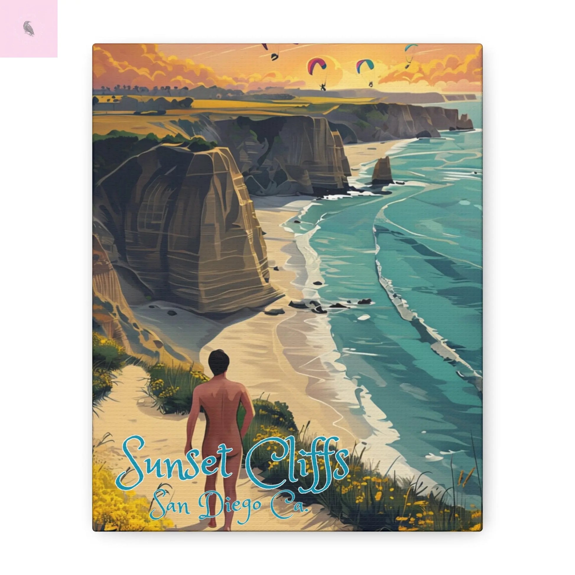 Stretched Canvas Wall Art, Sunset Cliffs San Diego Decor, Beach Wall Art, Coastal Art for Home, Travel Gift, Vacation Decor Printify