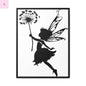 Framed canvas Fairy Silhouette Wall Art, Fairy lover Home Decor, Whimsical Framed Canvas, Fairy Gift, Kids Room Decoration, Nursery Art The flirty crow