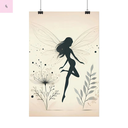 Elegant Fairy Silhouette Rolled Poster - Enchanting Wall Art for Home Decor - The flirty crow