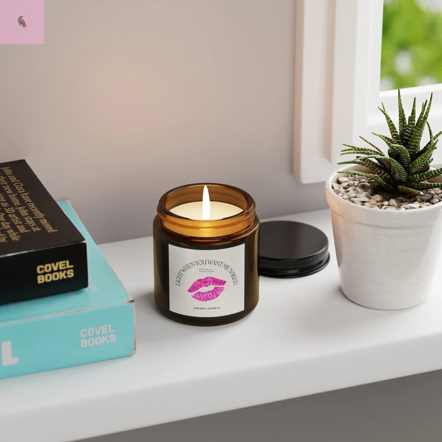 Light When You Want Me Naked Scented Soy Candle - Amber Jar The flirty crow