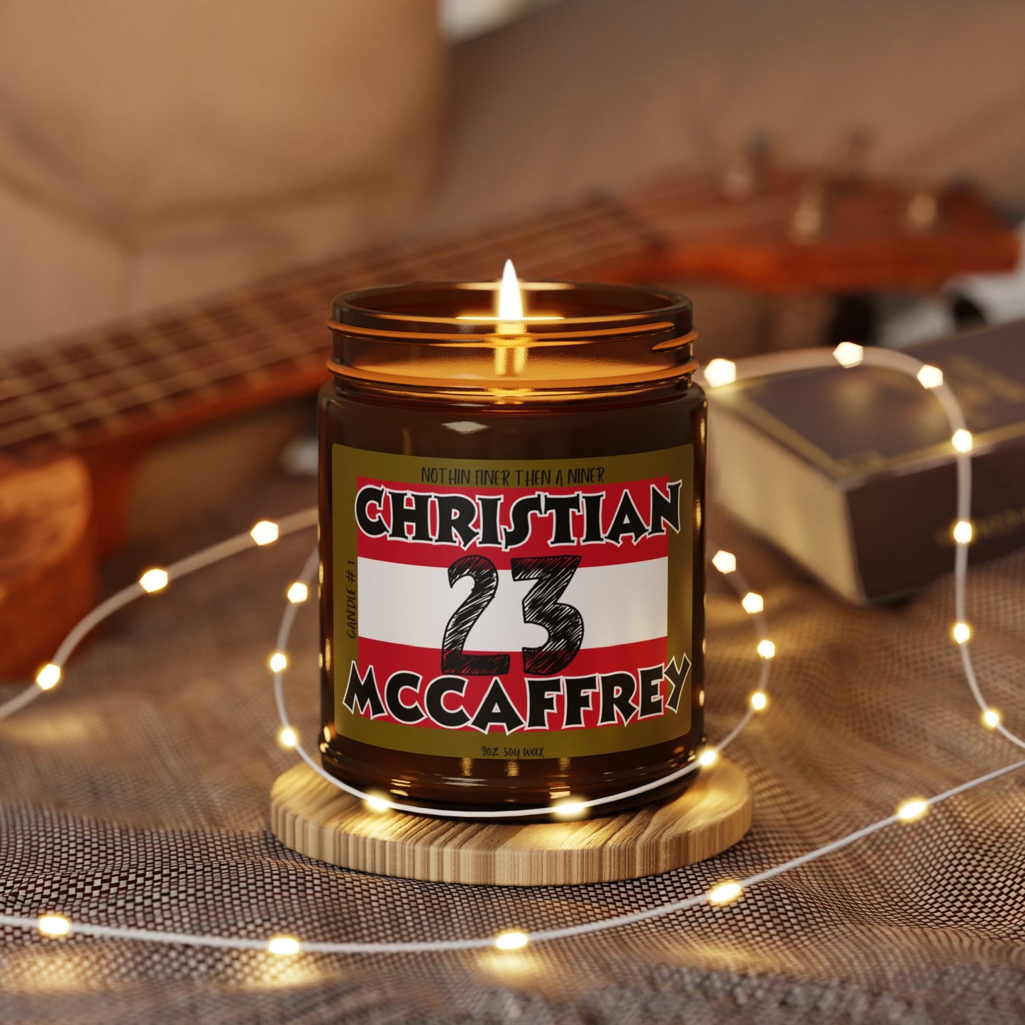 49ers candle, game day scented soy wax candle for 49er fans