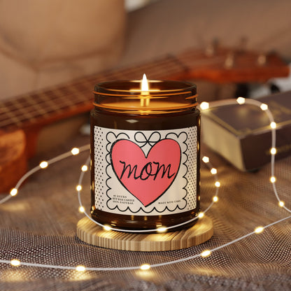 Mom Heart Scented Soy Candle, gift for Mother's Day
