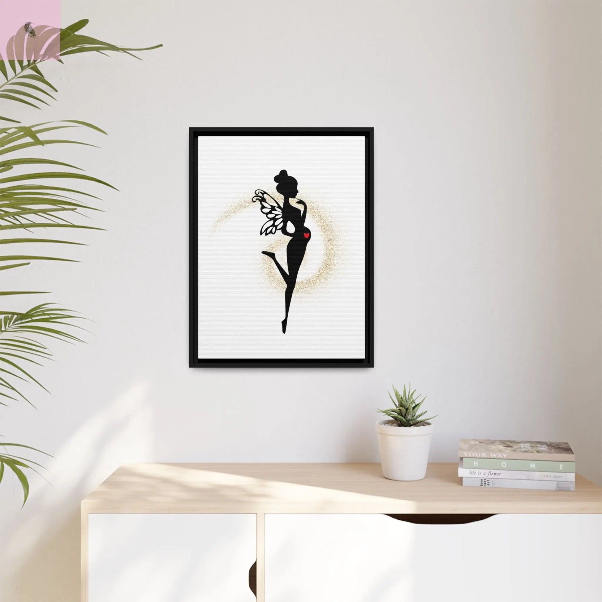 Framed Fairy Art Print - Enchanting Decor for Expecting Mothers, Baby Shower Gift, Elegant Nursery Wall Art, Whimsical Home Accent The flirty crow