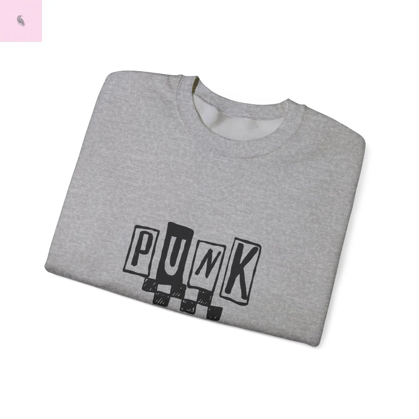 Punk Rock Sweatshirt, Trendy Crewneck unisex Fun Cotton Pullover, Cozy Streetwear Sweater, Soft Quality Grunge Top the flirty crow