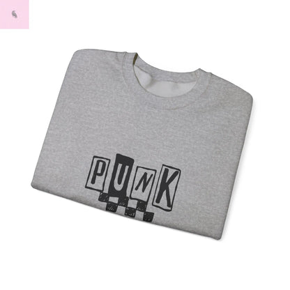 Punk Rock Sweatshirt, Trendy Crewneck unisex Fun Cotton Pullover, Cozy Streetwear Sweater, Soft Quality Grunge Top the flirty crow