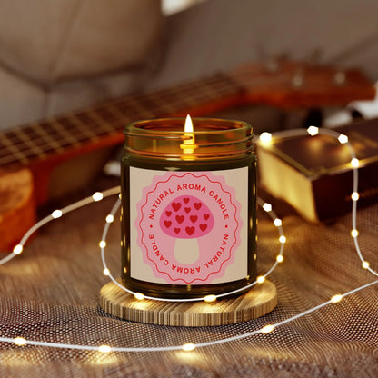 Mushroom retro Scented Candles, Coconut Apricot Wax (4oz, 9oz) the flirty crow