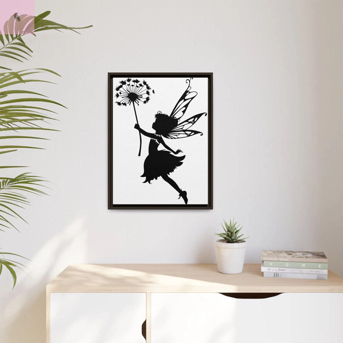 Framed canvas Fairy Silhouette Wall Art, Fairy lover Home Decor, Whimsical Framed Canvas, Fairy Gift, Kids Room Decoration, Nursery Art The flirty crow