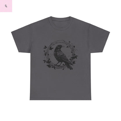 Unisex  beautiful crow  Cotton Tee. if you like crows get this! quality cotton, fun, and beautiful the flirty crow