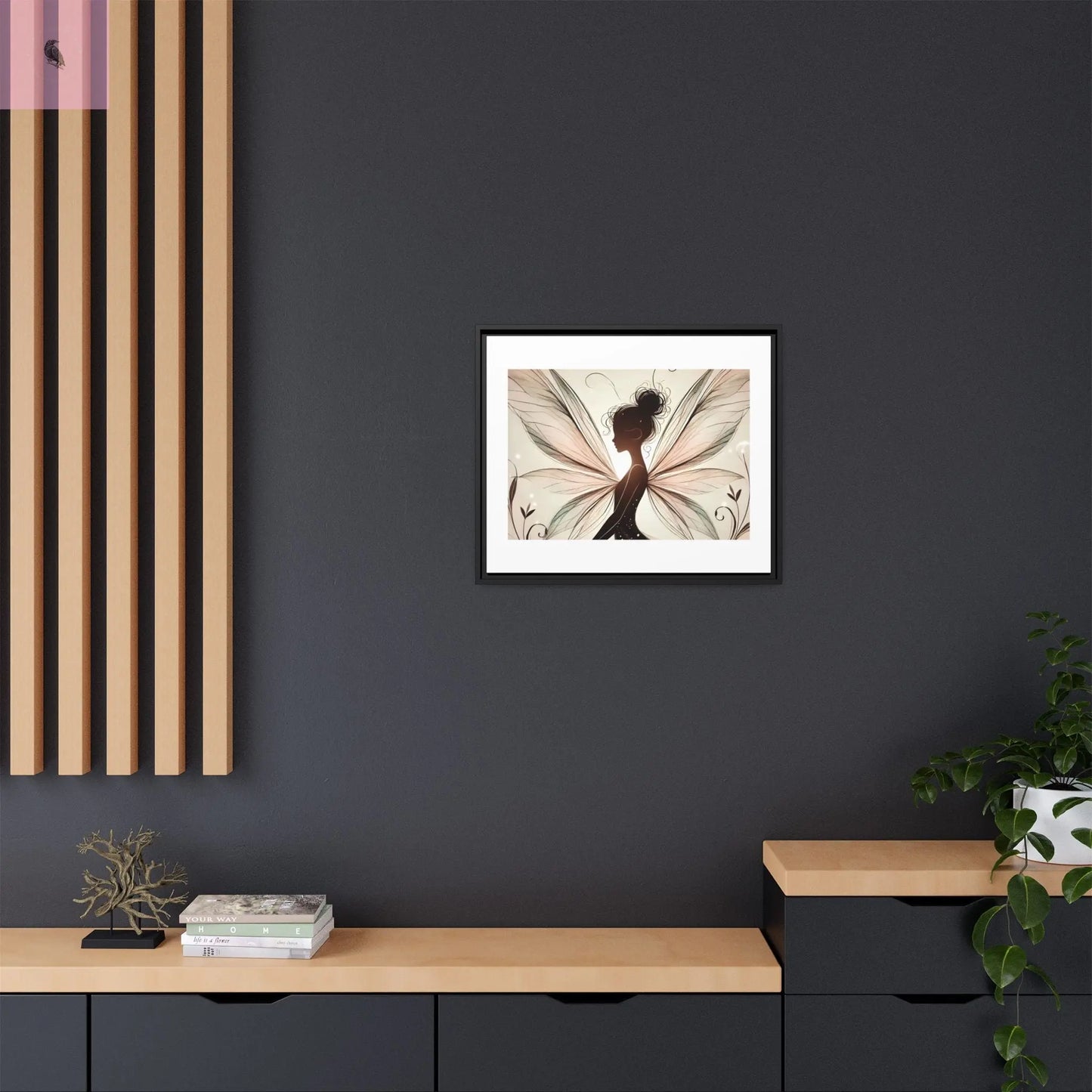 Framed Canvas Fairy wall art - The flirty crow