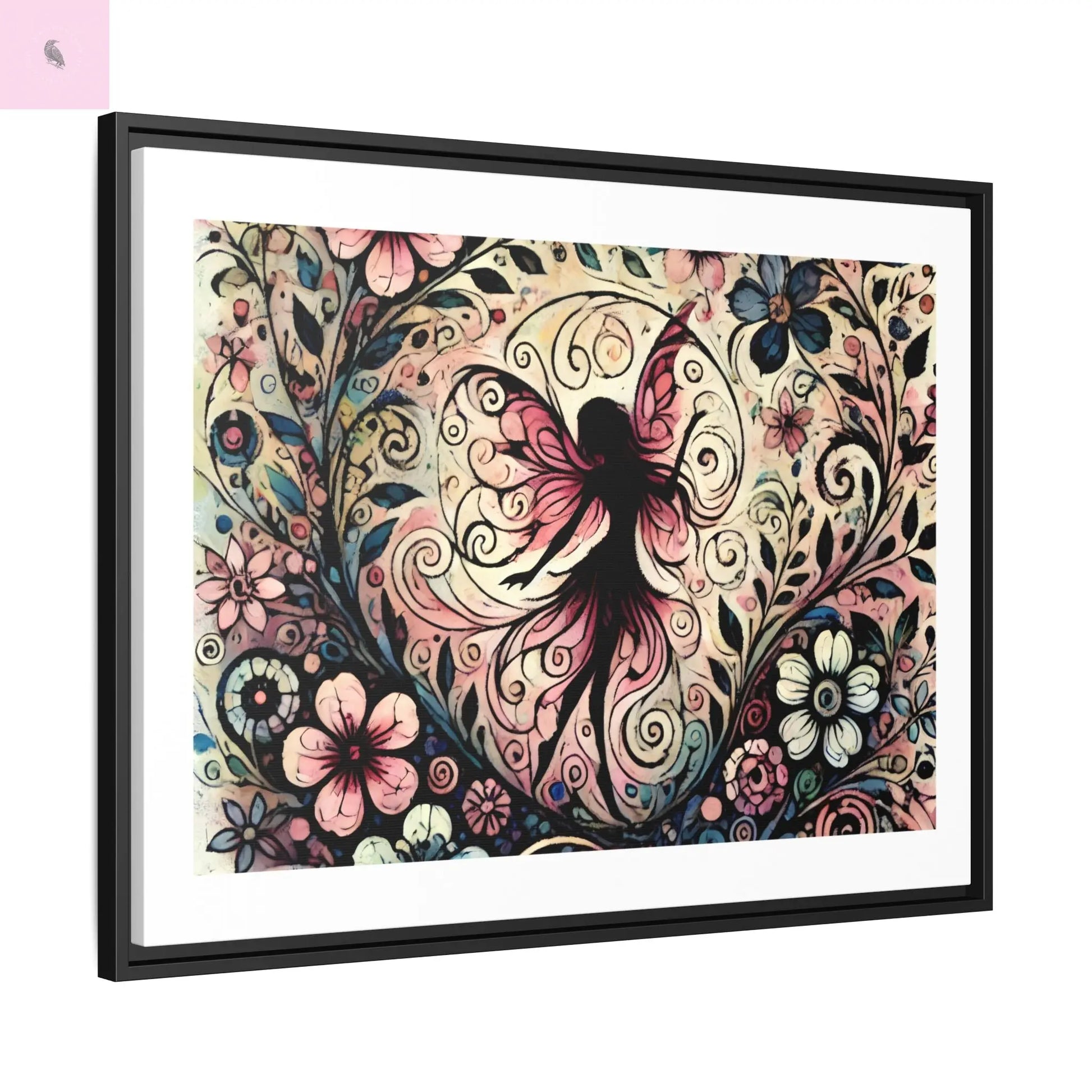 Framed Canvas Fairy art - The flirty crow