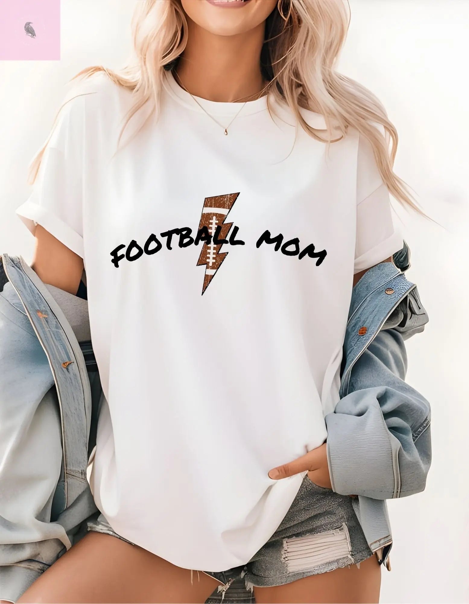 Football mom  Softstyle  cotton T-Shirt the flirty crow