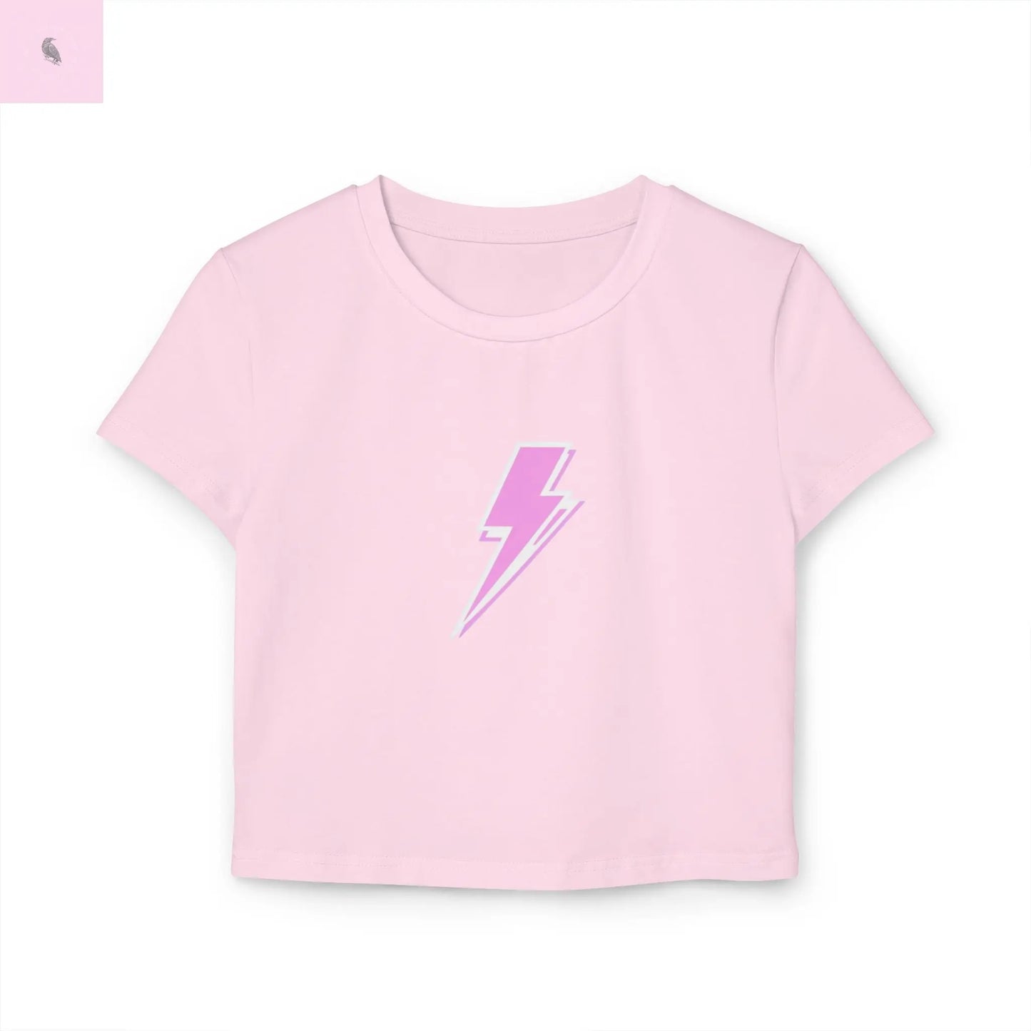 Pink Lightning Bolt Baby Tee the flirty crow