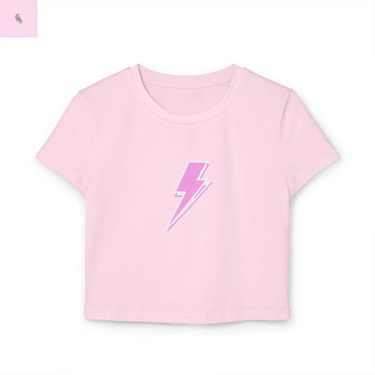 Pink Lightning Bolt Baby Tee the flirty crow