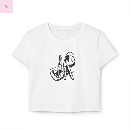 Women's Baby Tee - Los Angeles Iconic City White Cotton T-Shirt, LA Graphic Shirt, California Souvenir Top, Urban Streetwear Tee, Trendy the flirty crow