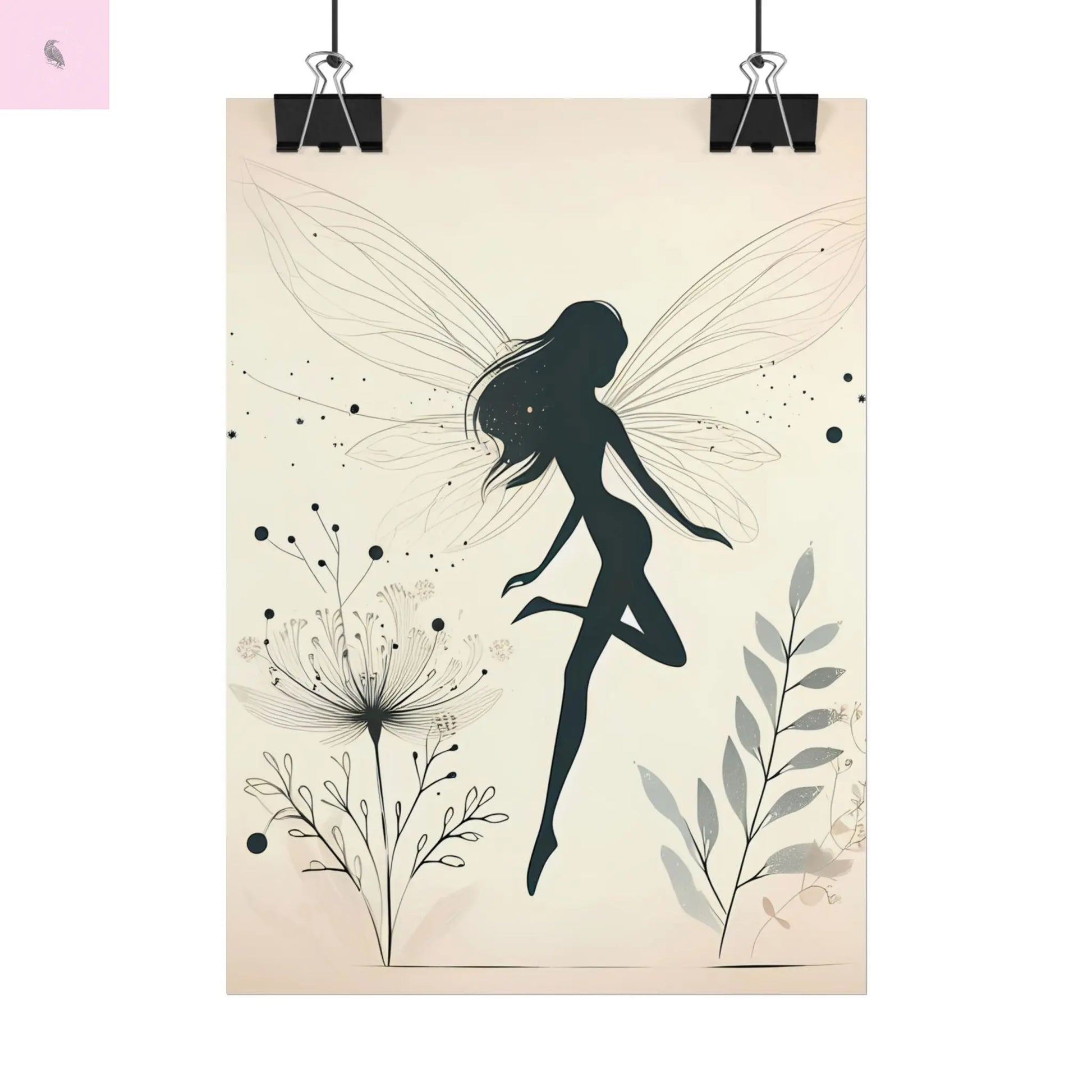 Elegant Fairy Silhouette Rolled Poster - Enchanting Wall Art for Home Decor The flirty crow