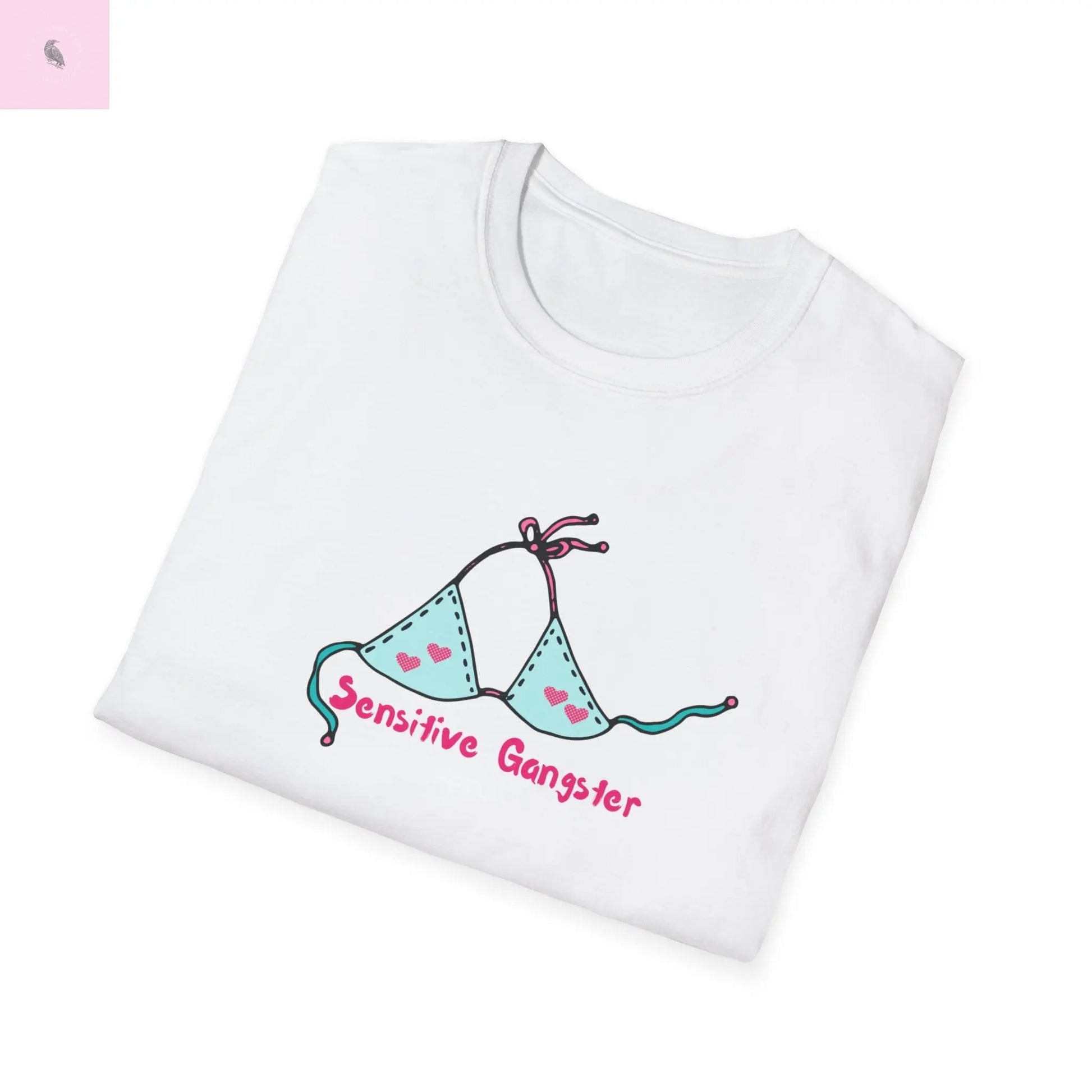 Sensitive Gangster T-Shirt, Funny beach Tee, love island tshirt, Gift for her, Summer top,  Casual Wear, The flirty crow