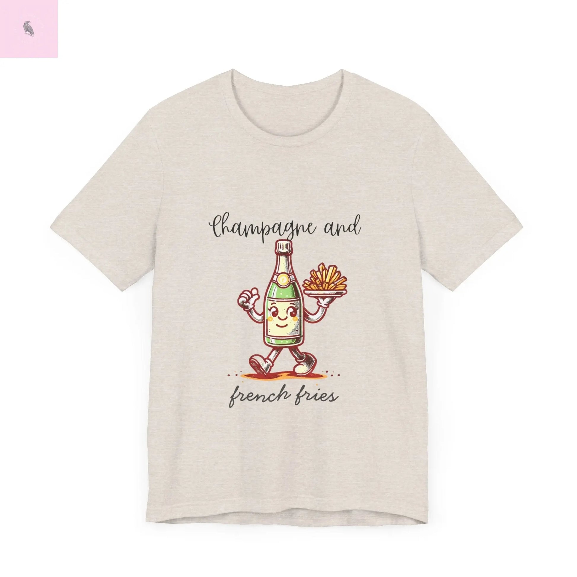 Champagne and French Fries Unisex Bella+ Canvas Tee The flirty crow