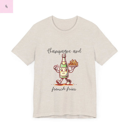 Champagne and French Fries Unisex Bella+ Canvas Tee The flirty crow