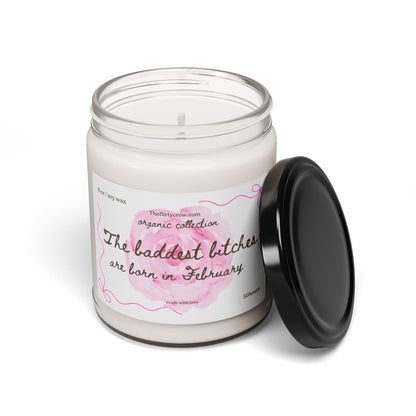 February birthday gift,  Soy Candle, gift for her, floral design,  home fragrance Printify