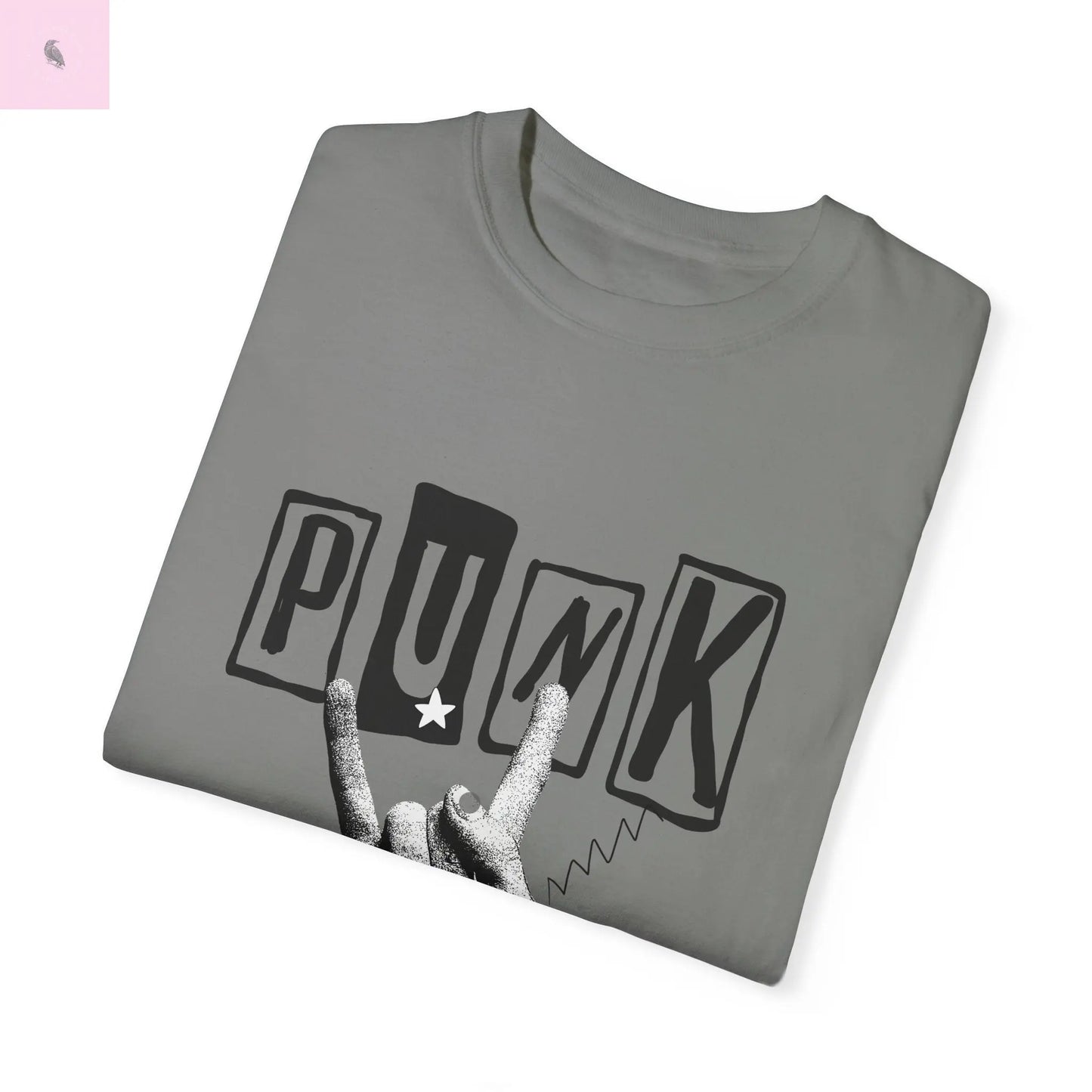 Punk Rock Unisex Garment-Dyed T-Shirt - Retro Graphic Tee for Music Lovers The flirty crow