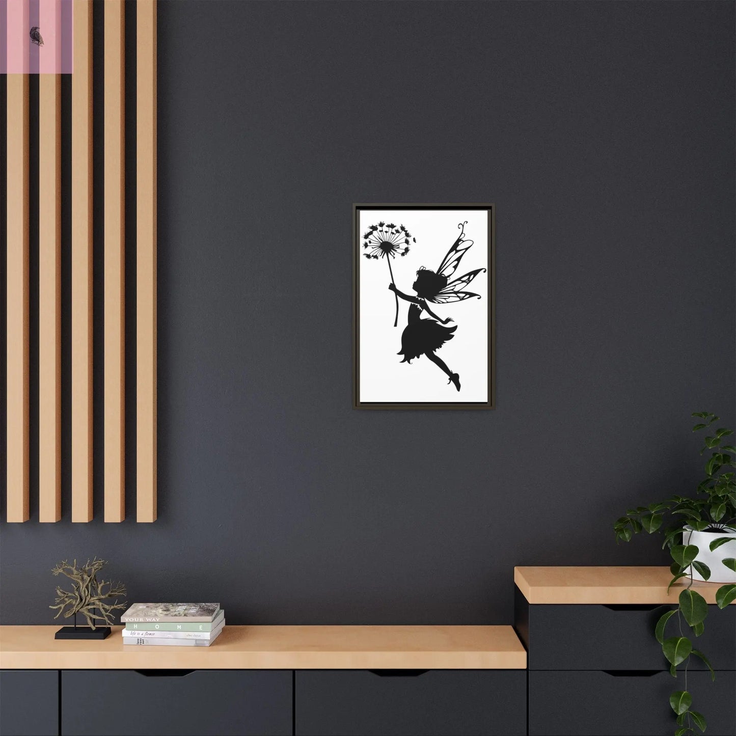 Framed canvas Fairy Silhouette Wall Art, Fairy lover Home Decor, Whimsical Framed Canvas, Fairy Gift, Kids Room Decoration, Nursery Art The flirty crow