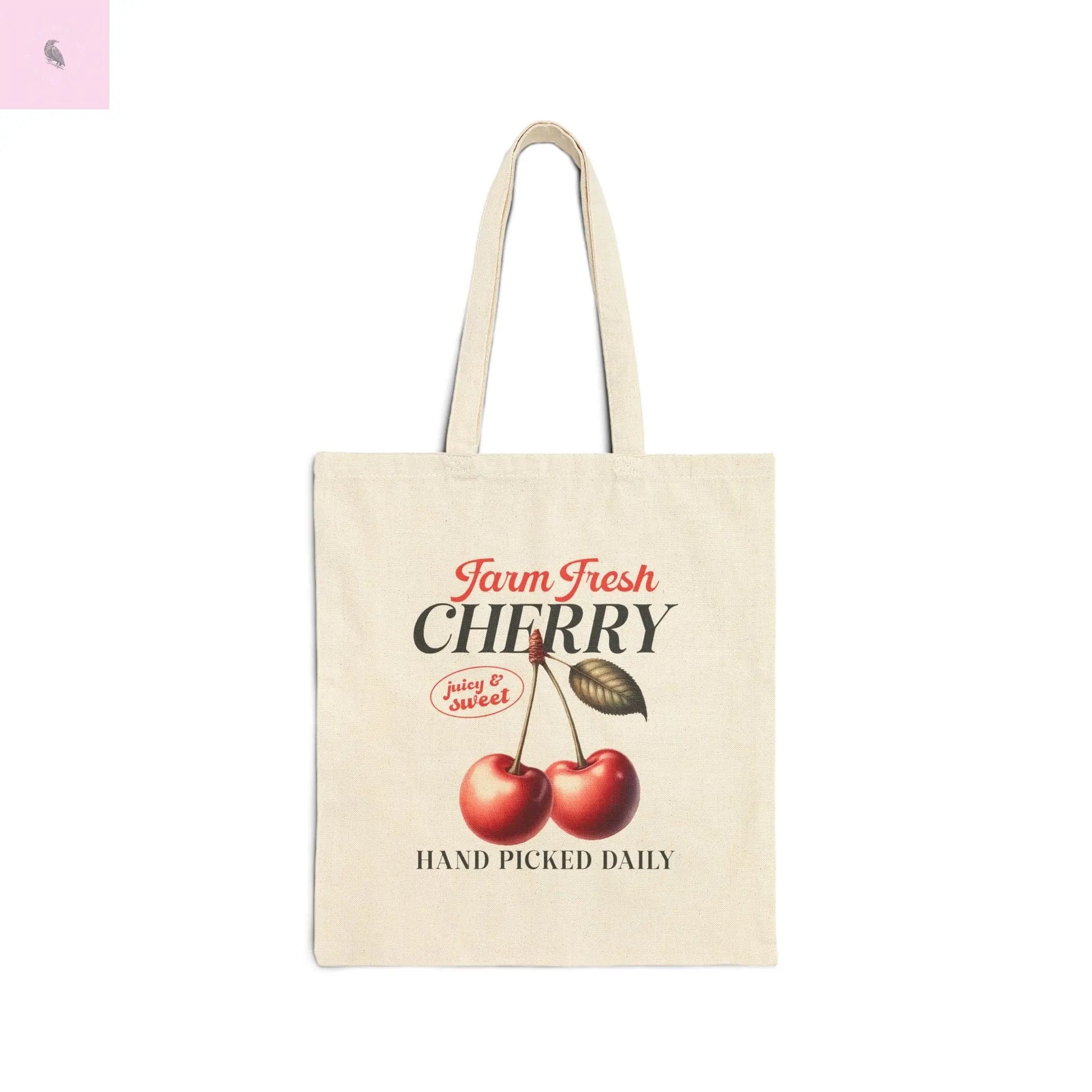 Fresh cherries cotton Canvas Tote or grocery tote the flirty crow