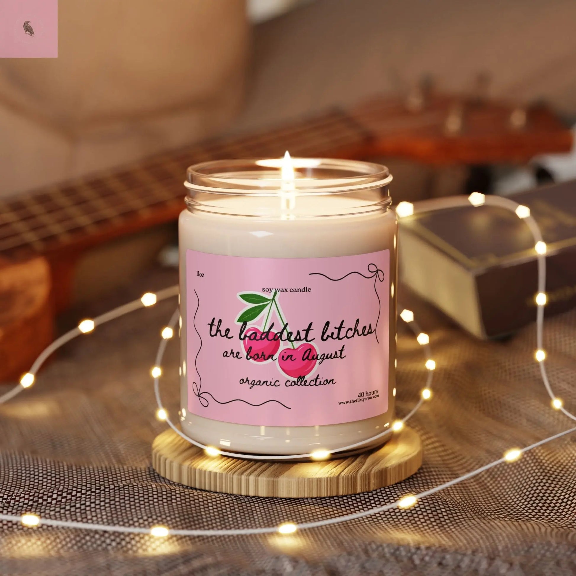 August Birthday Soy Candle, cherries candle, gift for her, home decor, home fragrance, coquette style The flirty crow