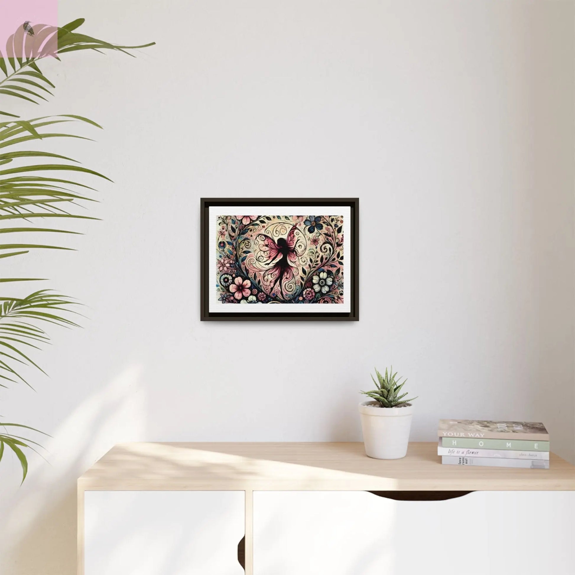 Framed Canvas Fairy art - The flirty crow