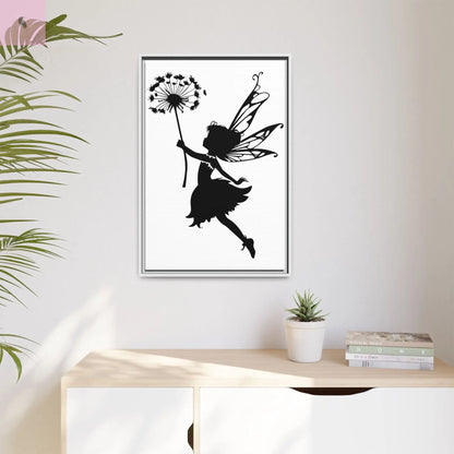 Framed canvas Fairy Silhouette Wall Art, Fairy lover Home Decor, Whimsical Framed Canvas, Fairy Gift, Kids Room Decoration, Nursery Art The flirty crow