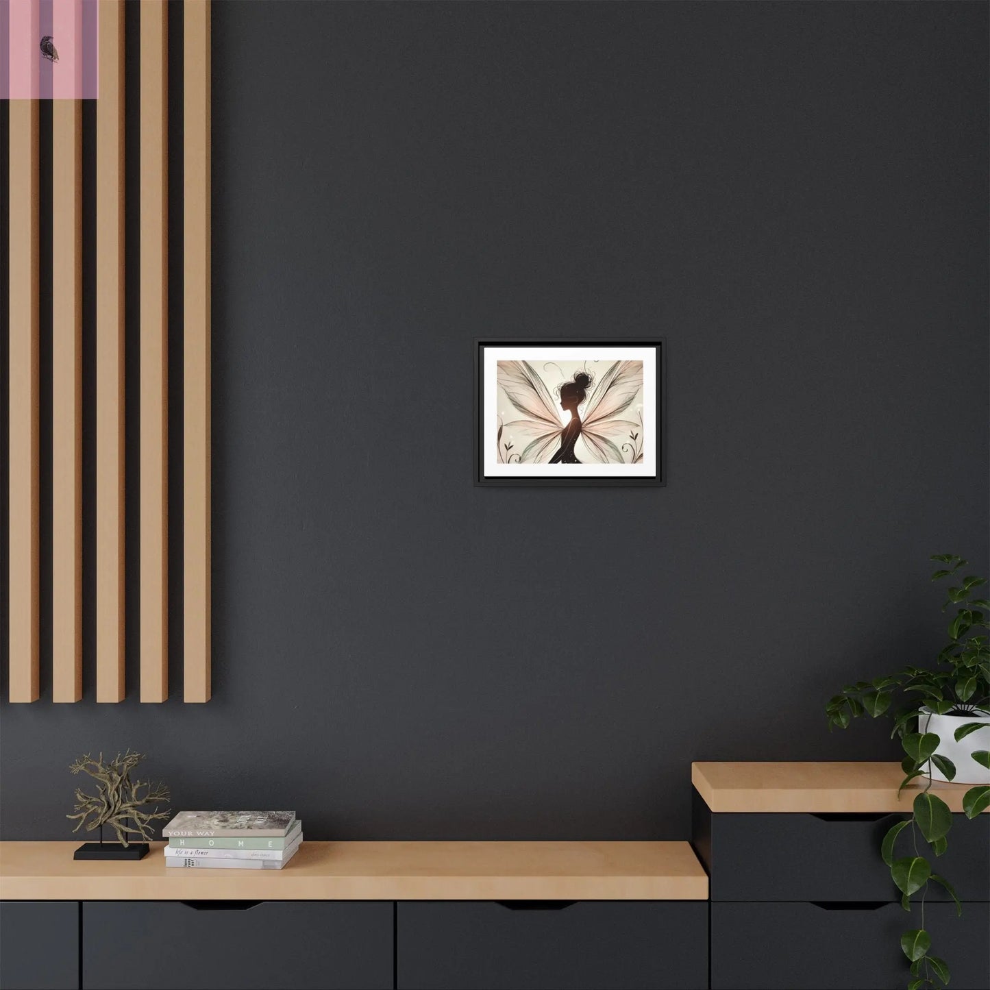 Framed Canvas Fairy wall art - The flirty crow