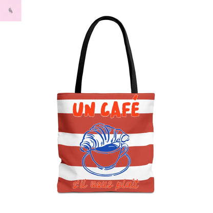 Café Tote Bag,  Coffee Lover's bag, Croissant lover, Gift for her, Grocery tote, farmers market , Traveler gift, Artisan Design The flirty crow