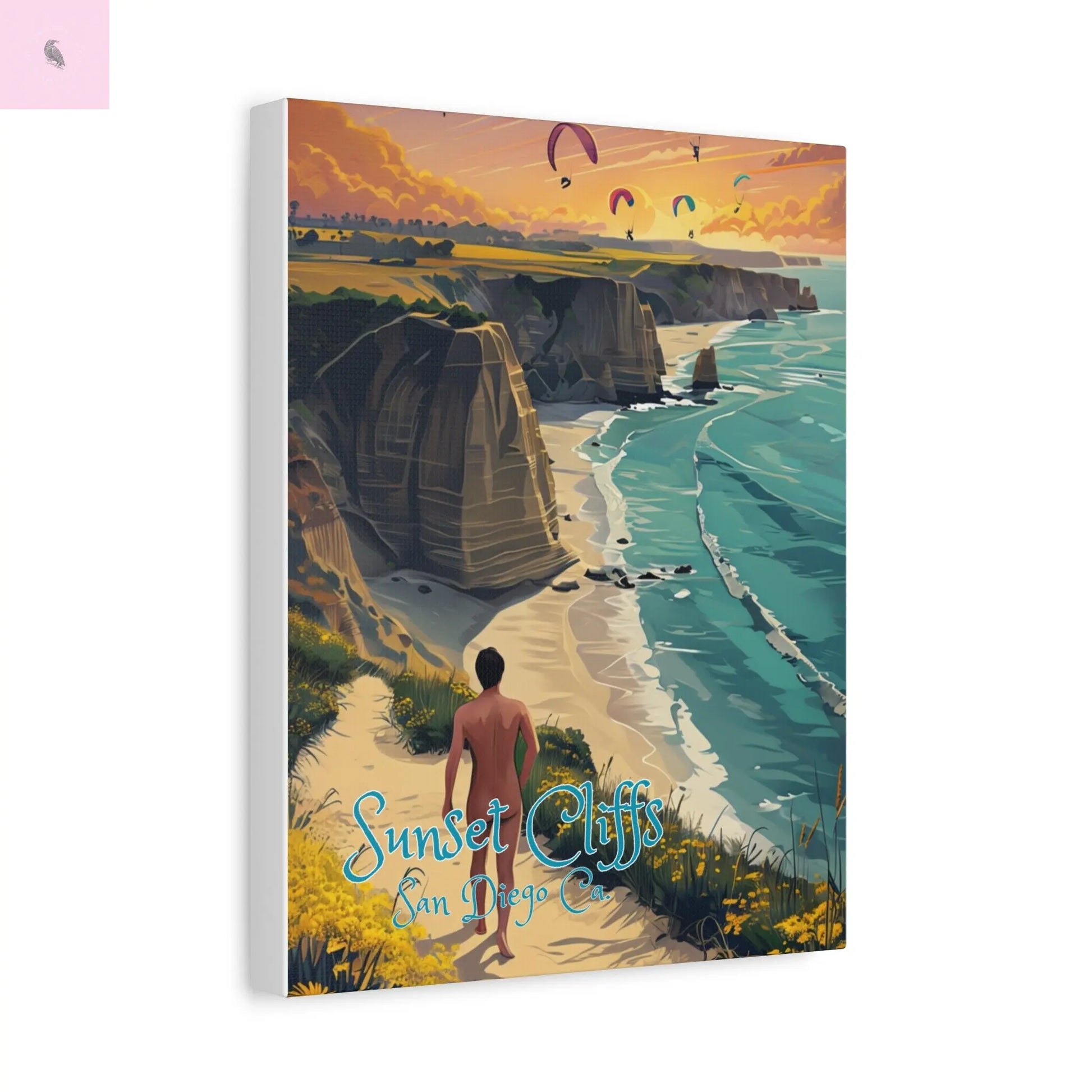 Stretched Canvas Wall Art, Sunset Cliffs San Diego Decor, Beach Wall Art, Coastal Art for Home, Travel Gift, Vacation Decor Printify
