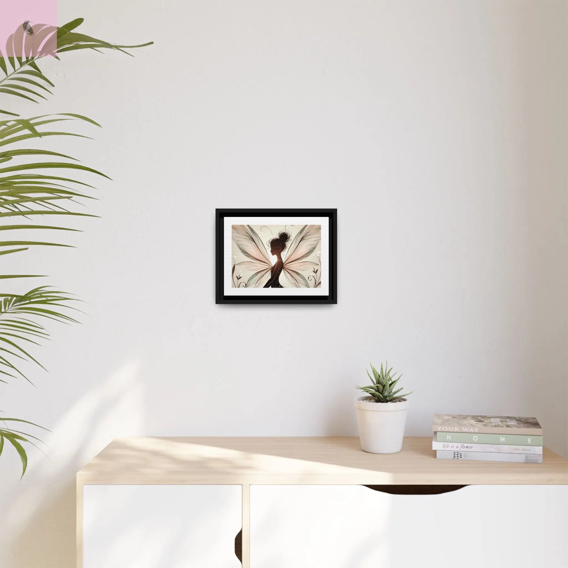 Framed Canvas Fairy wall art - The flirty crow