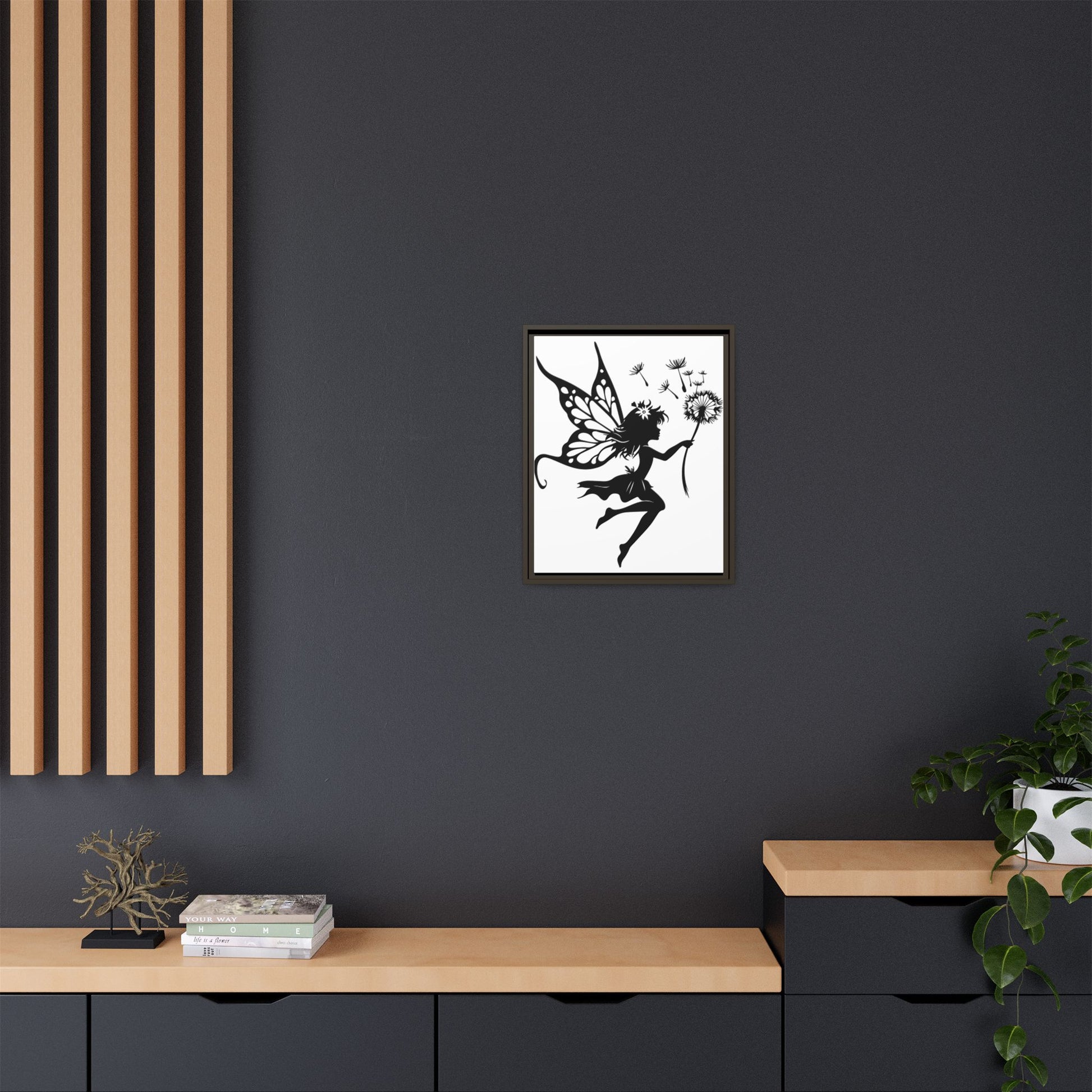 Framed Canvas Fairy Art, whimsical wall decor, nursery room art, gift for her - The flirty crow