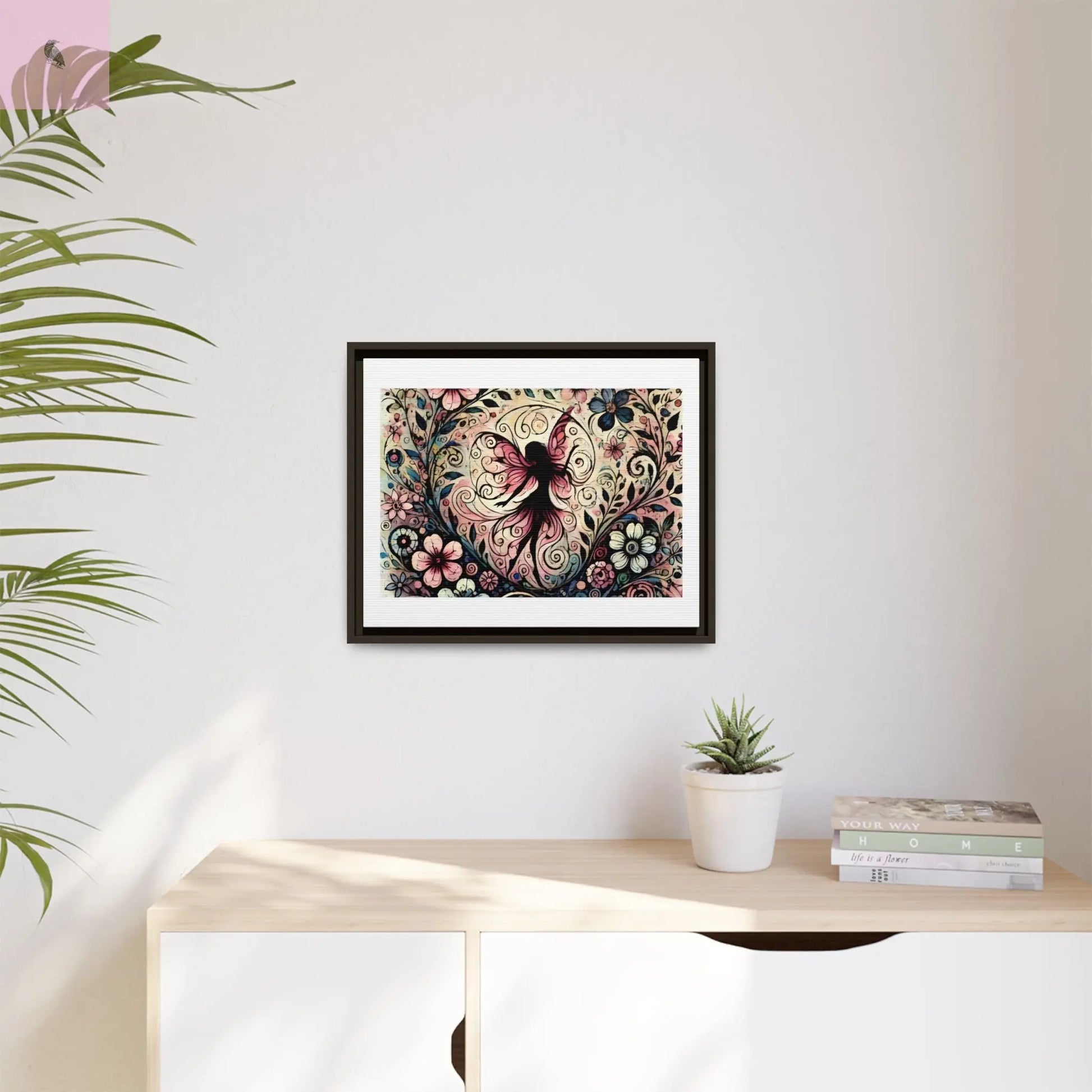 Framed Canvas Fairy art - The flirty crow