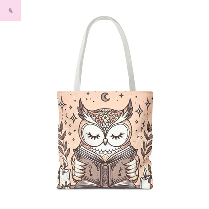 Reading lover  Owl Tote Bag, Cute Animal Tote, Book Lover Gift, AOP Shopping Bag, Owl Art Bag, Eco-Friendly Carryall, gift for reader The flirty crow
